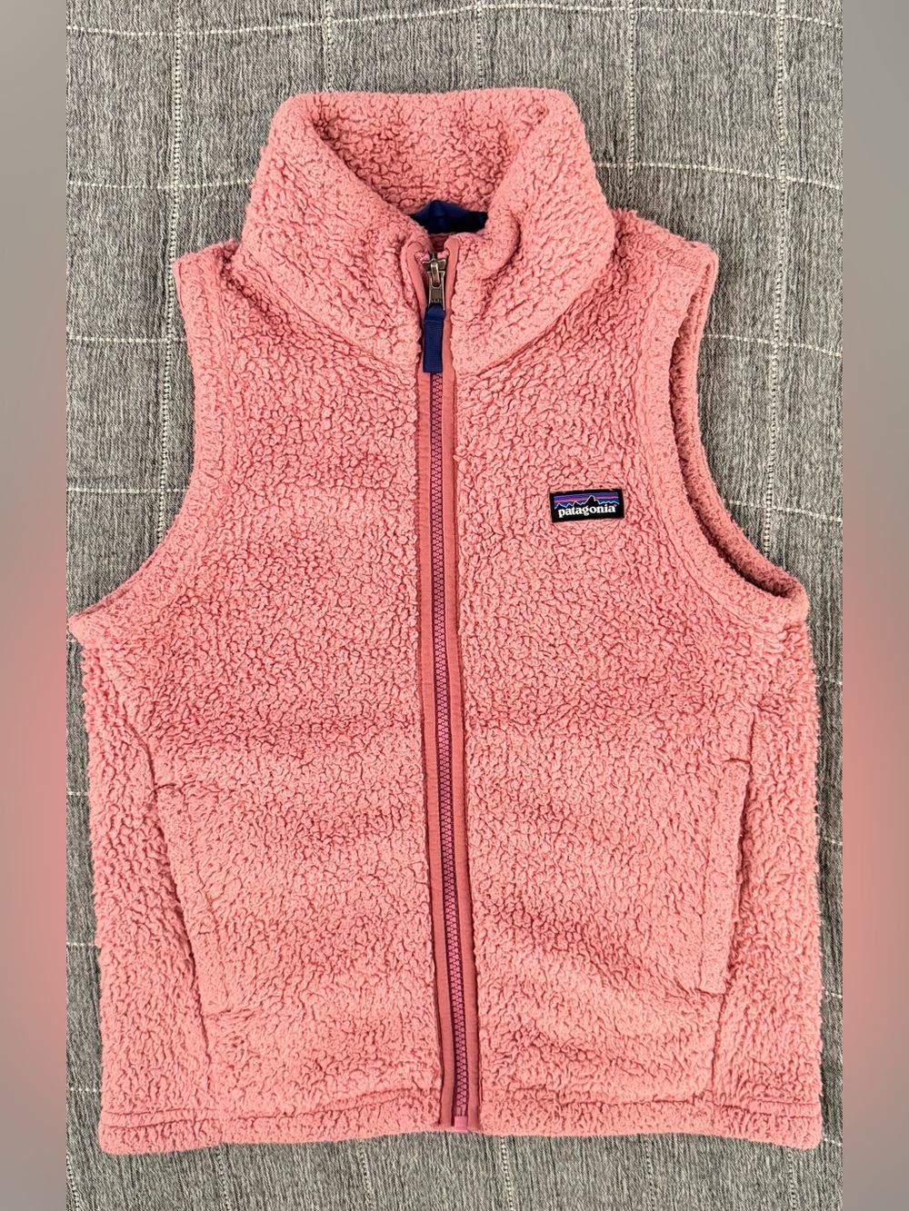 Patagonia Pink Sherpa Fleece Vest Girls Size Medium